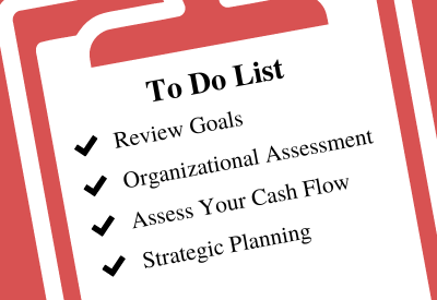 Completed tasks on business strategy to-do list.